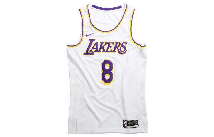 Nike NBA basketball jersey vest SW fan version Lakers weekend home game Kobe No. 8 men's white