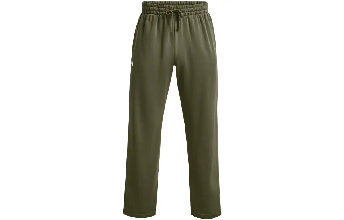 Under Armour Rival Fleece Casual Pants Men's Green Thickened And Fleece-Lined Straight Fit Pants