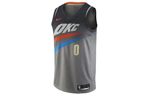 Nike Swingman Russell Westbrook City Edition Jersey Basketball Jersey Men's Dark Steel Gray