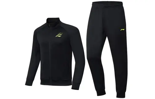 Li Ning Badminton Collection Set Autumn Spring Summer Men's Black