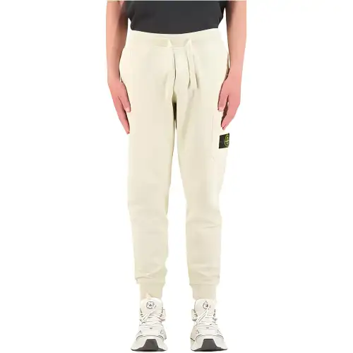 STONE ISLAND Logo Patch Tapered Leg Sweatpants