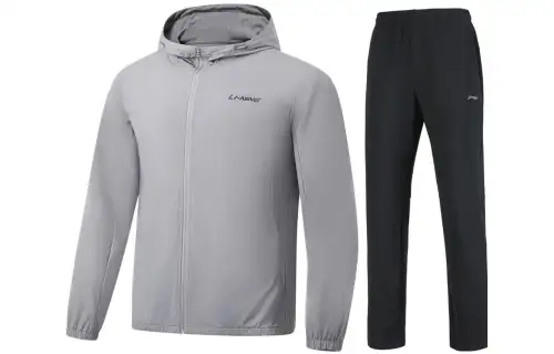 Li Ning Casual Sportswear Men's Gray+Black Hooded Moderate