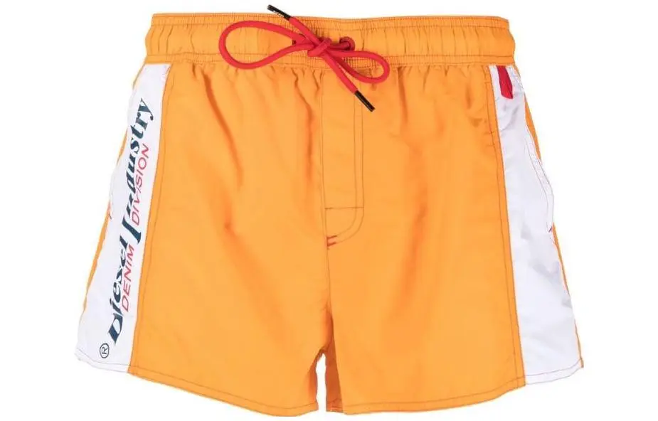 DIESEL Swimming Shorts Men's Orange Moderate Square Leg Swim Trunks