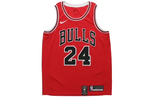 Nike NBA Chicago Bulls SW Fan Edition Markkanen No. 24 Loose and Comfortable Sports Basketball Vest Men's Red