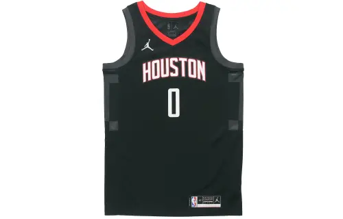 Jordan NBA Basketball Sports Jersey SW Fan Edition 20-21 Season Rockets Announcement Edition Westbrook Westbrook Size 0 Breathable Sleeveless Men's Black