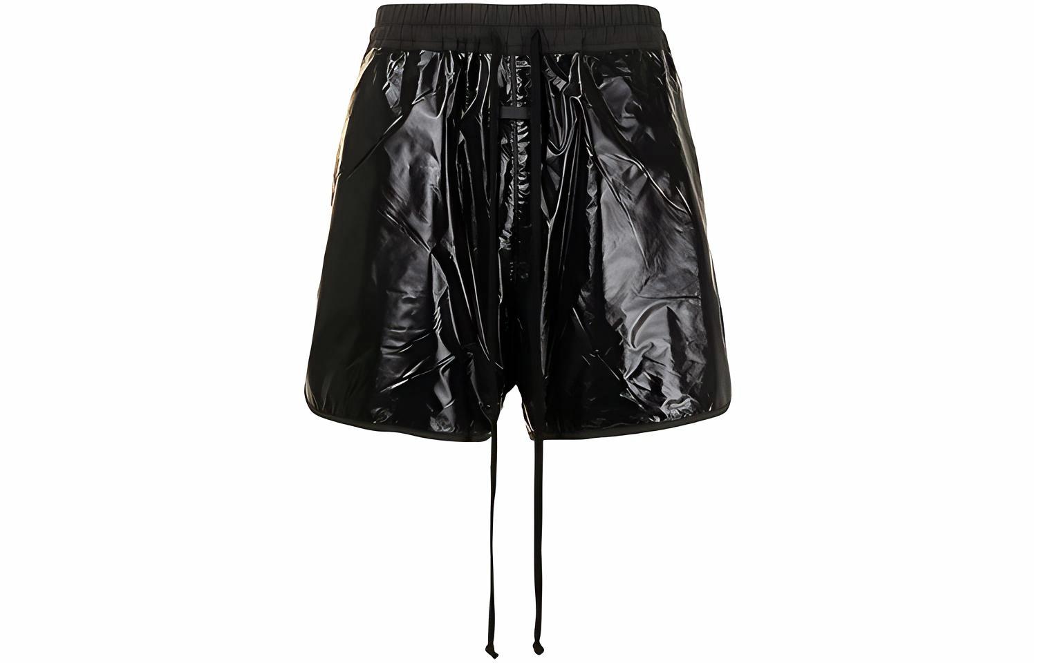 Мужские шорты Fear of God Crinkled Faux Leather Shorts (черные)