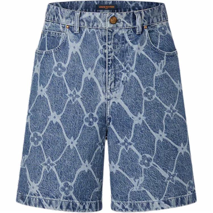 Мужские шорты Louis Vuitton SS24 Logo (синие)