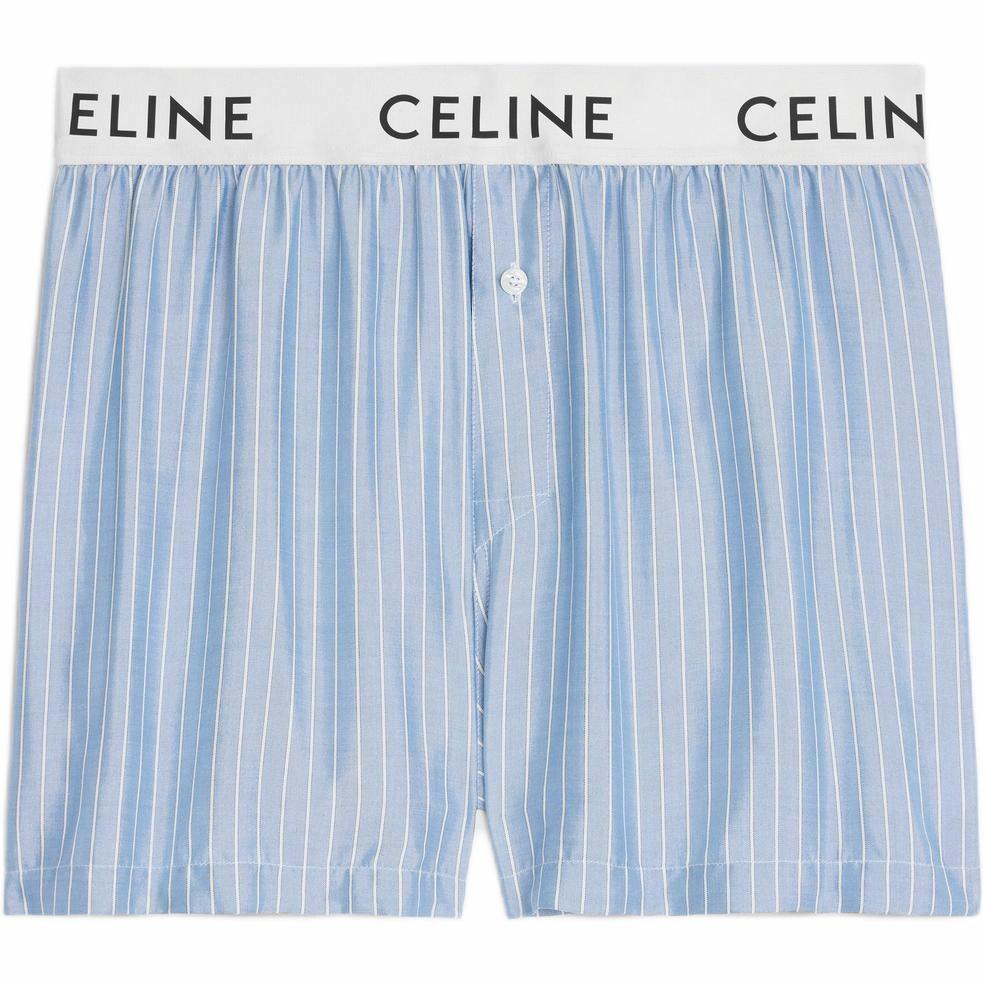 Мужские штаны CELINE 100% шелк (синие)