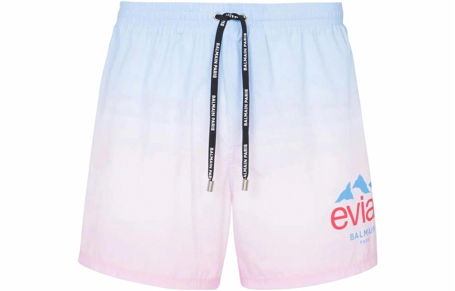 Мужские шорты BALMAIN x Evian (сине-розовые)