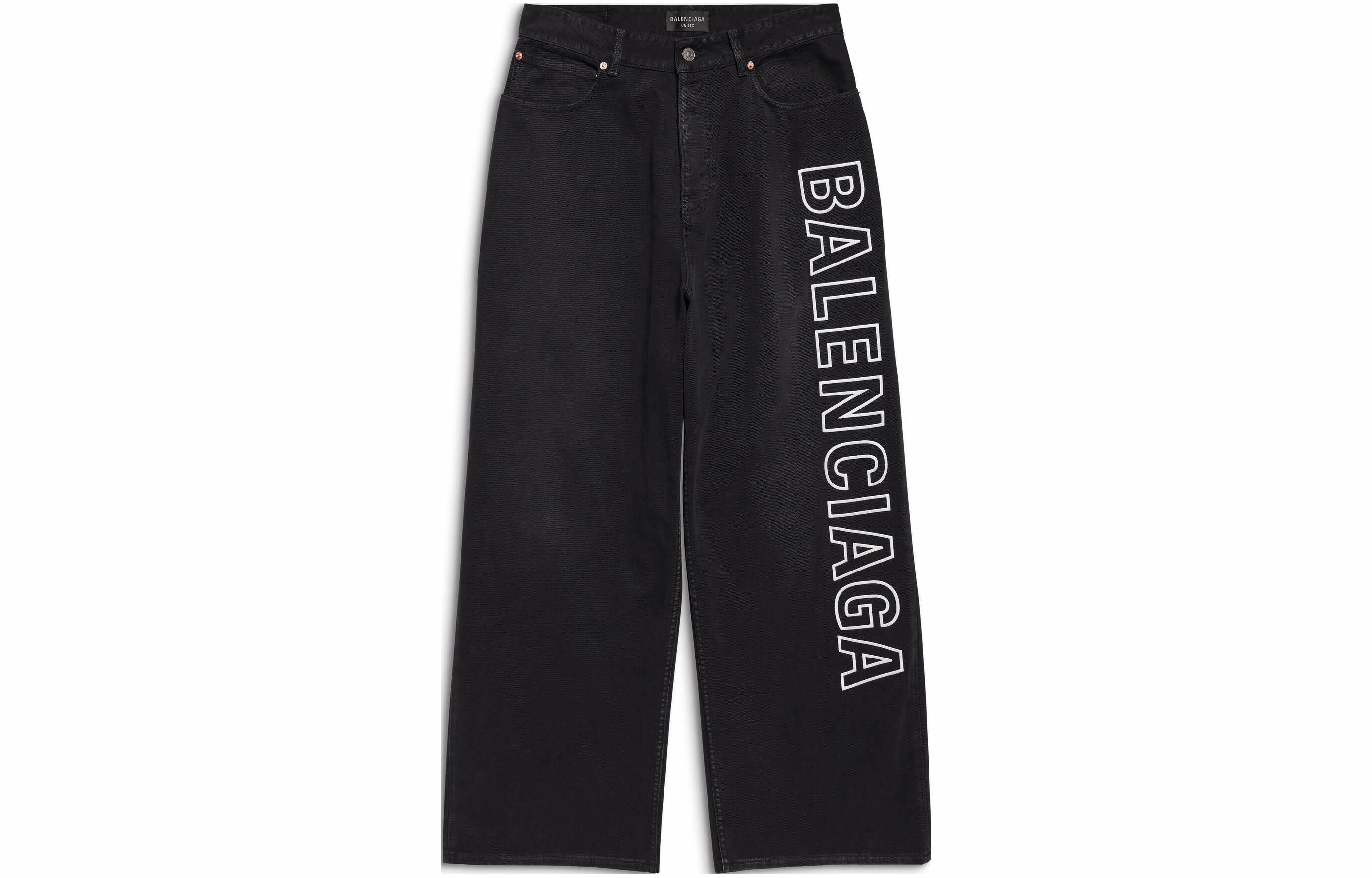 Мужские штаны Balenciaga Outline Baggy Pants In Black (черные)