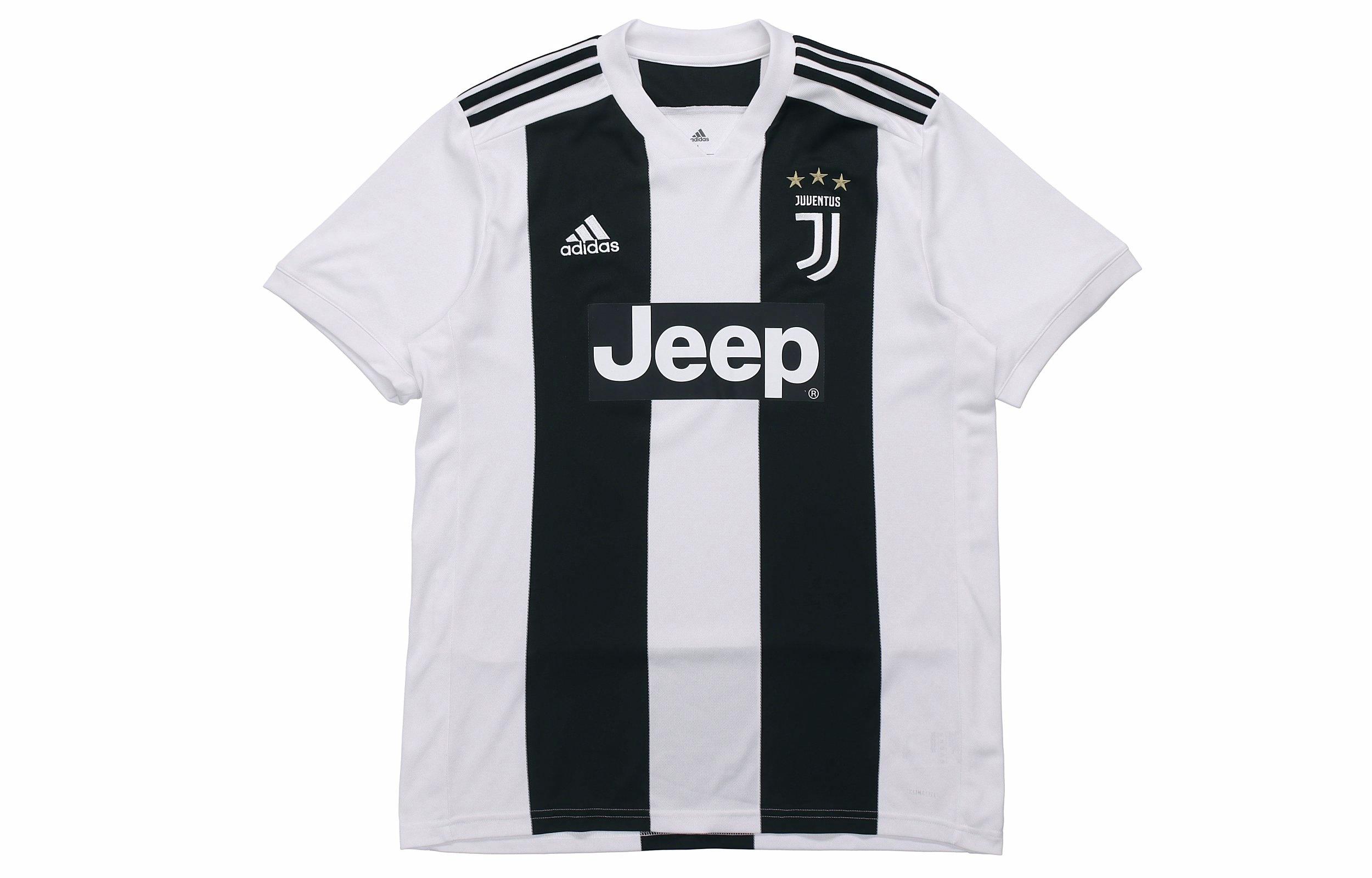 Мужские футболка adidas Juventus Home Replica Jersey (бело-черная) — фото 1