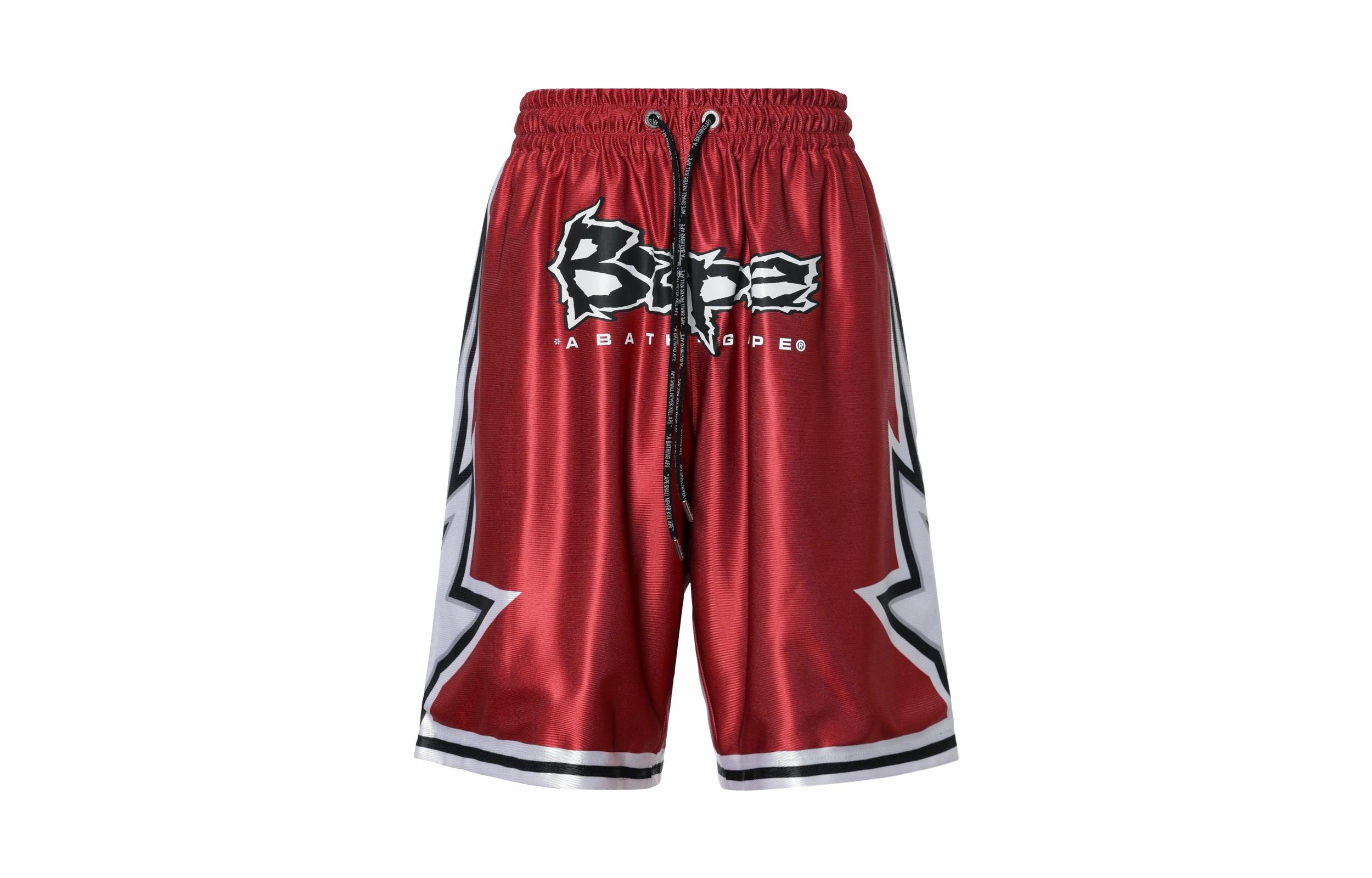 Мужские шорты A BATHING APE SS24 Flame (черные с принтом)