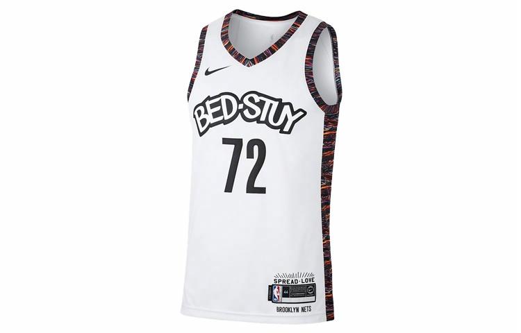 Мужская футболка Nike NBA SW Jeresy Biggie Nets City Edition 72 (белая) — фото 1