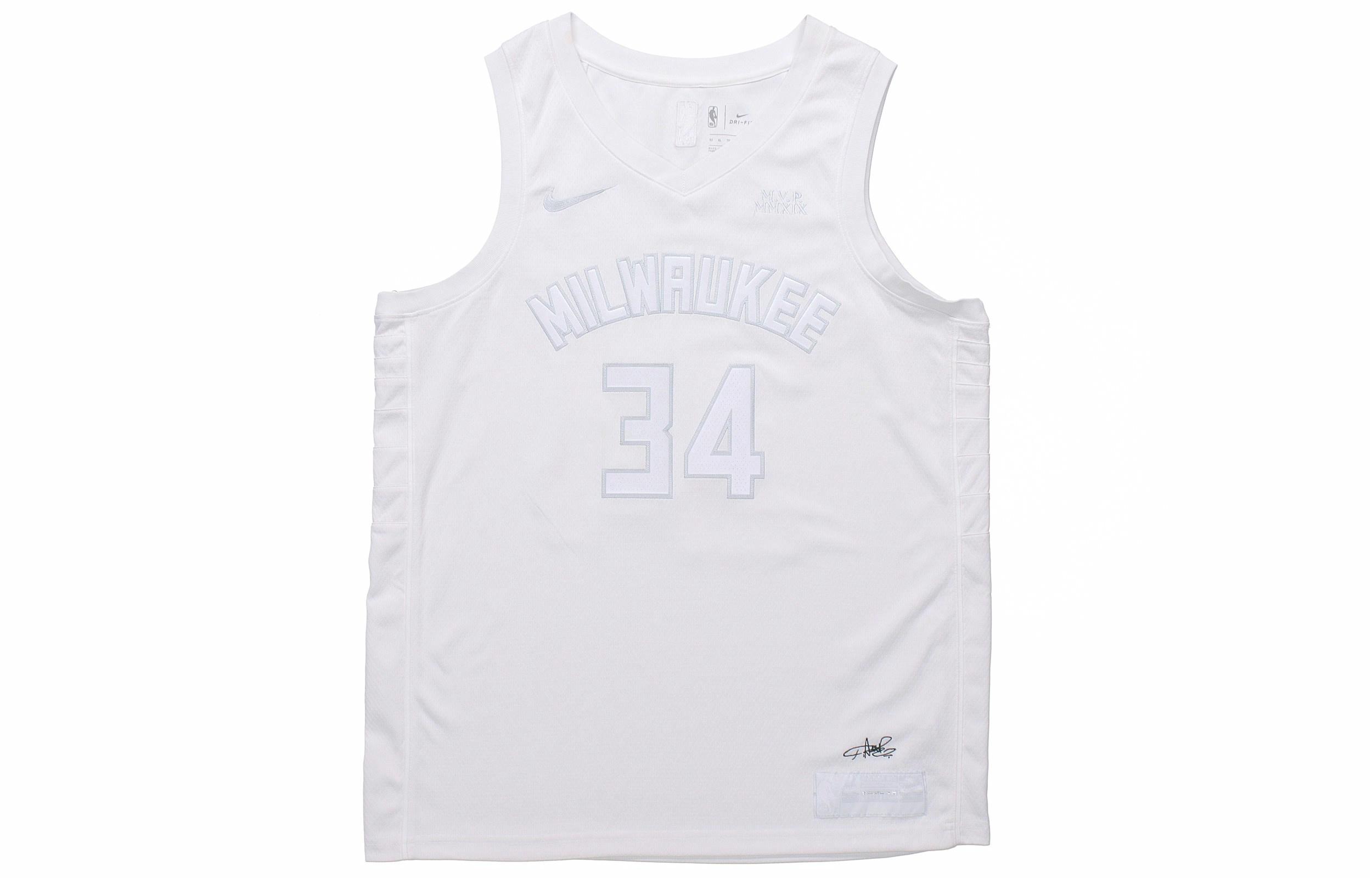Мужская майка Nike NBA MVP Giannis Antetokounmpo 34 Milwaukee Bucks (белая) — фото 1