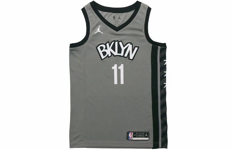 Мужская футболка-майка Jordan NBA Бруклин Нетс Кайри Ирвинг (черно-серая) — фото 1