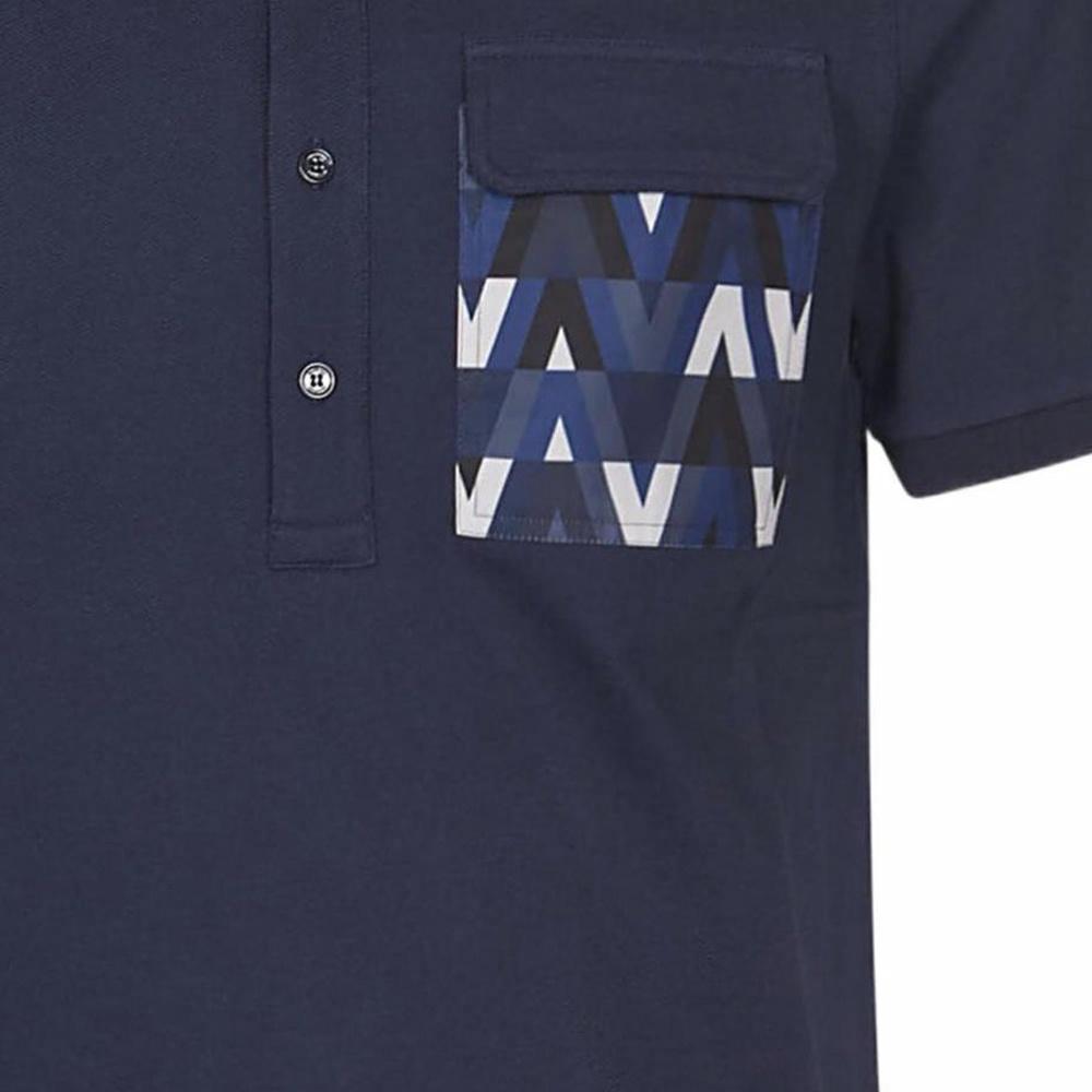 Мужская футболка Valentino SS22 Polo (темно-синяя) — фото 7
