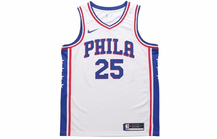 Мужская баскетбольная майка Nike NBA 76ers Simmons #25 (белая) — фото 1