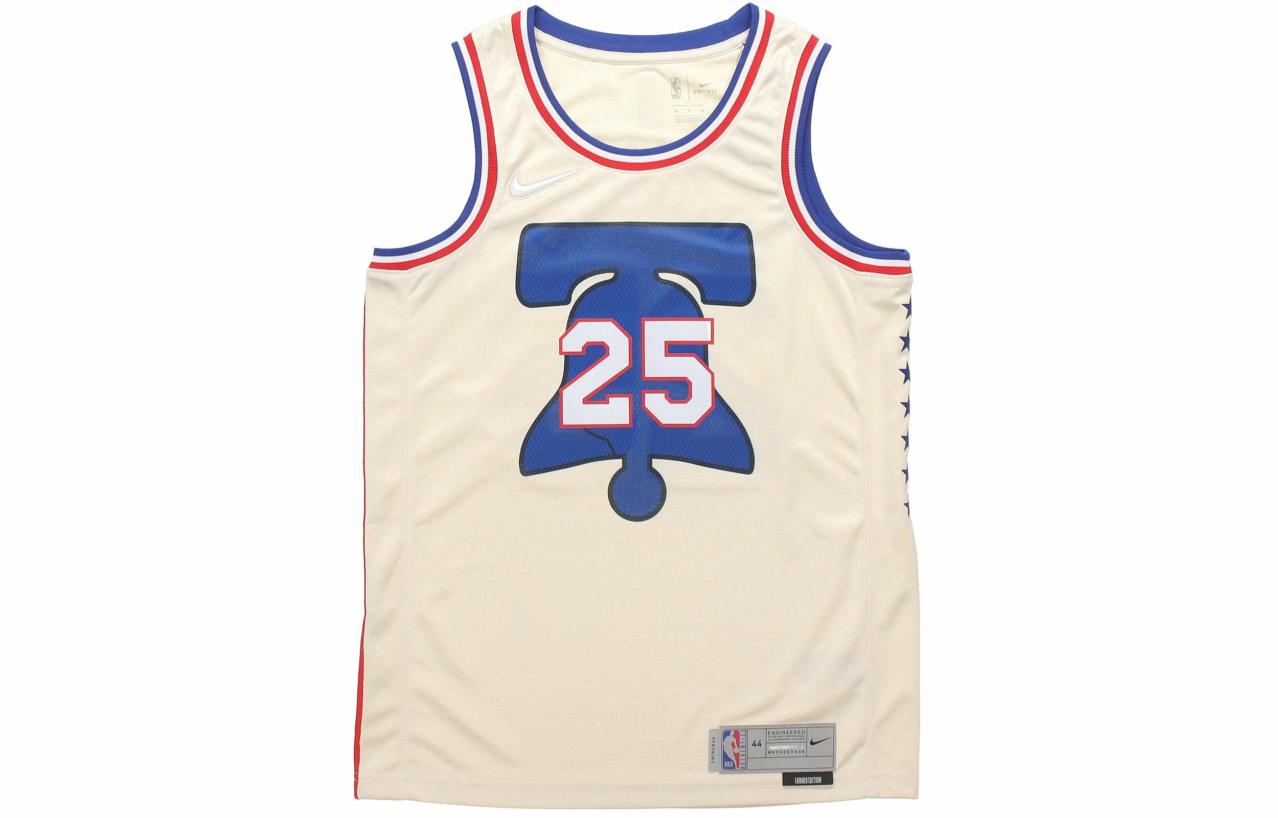 Мужская футболка Jordan Philadelphia 76ers Jersey (бежевая) — фото 1