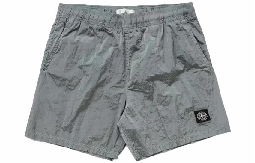 Мужские шорты STONE ISLAND С логотипом (серебристо-серые)