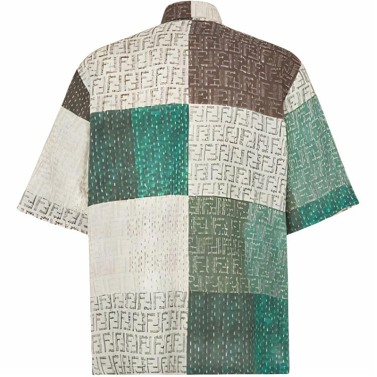 Мужские рубашка Fendi Patchwork (разноцветные) — фото 2