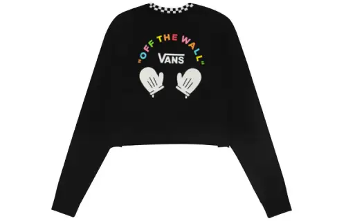 Vans Crop Tops Women's Black Crew Neck Moderate
