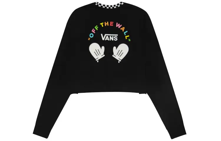 Vans Crop Tops Women's Black Crew Neck Moderate