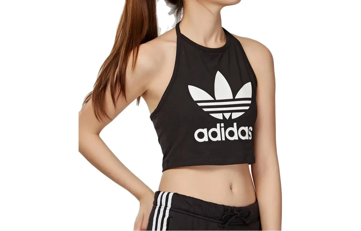 Adidas Originals Tank Tops Women's Black Crew Neck Moderate Nipped-in Waist