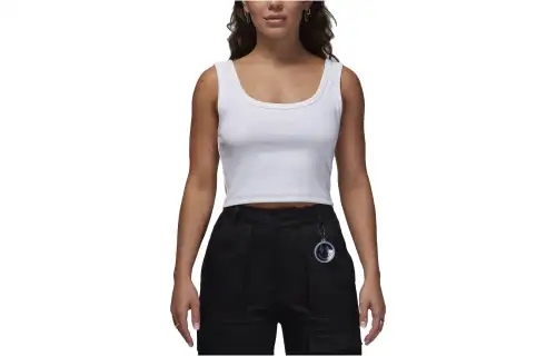 Jordan Tank Tops Women's White U Neck Moderate Other