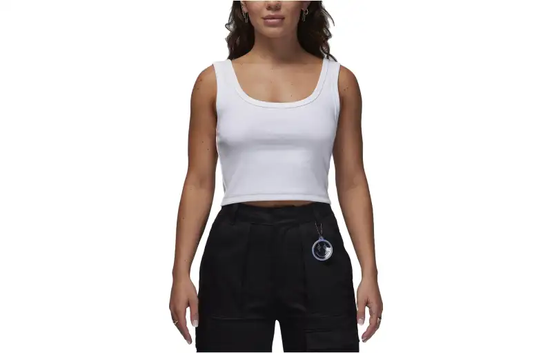 Jordan Tank Tops Women's White U Neck Moderate Other