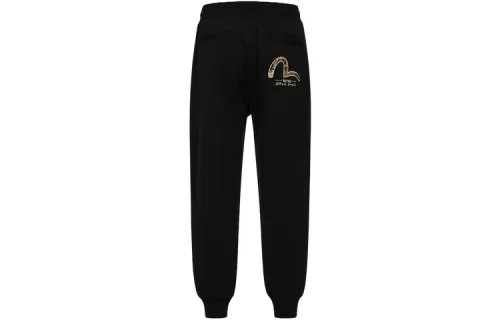 EVISU Casual Pants Men's Black Moderate Cuffed Pants