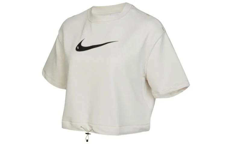 Nike Crop Tops Women's White Crew Neck Moderate