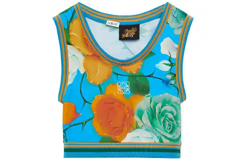 LOEWE Tank Tops Women's Blue Straight Fit