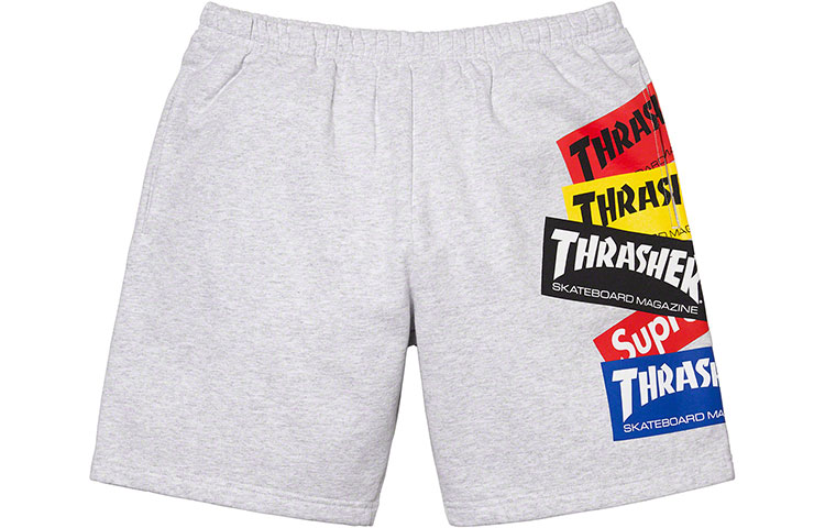 Supreme x Thrasher logo-print track shorts