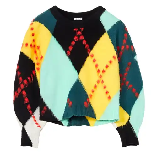 LOEWE SS22 Loose Fit Sweater Women's Green & Yellow