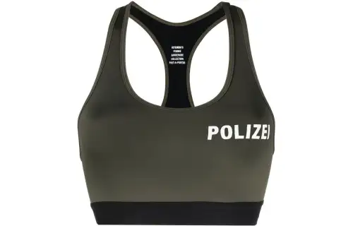 Vetements Tank Tops Women's Olive Green Straight Fit