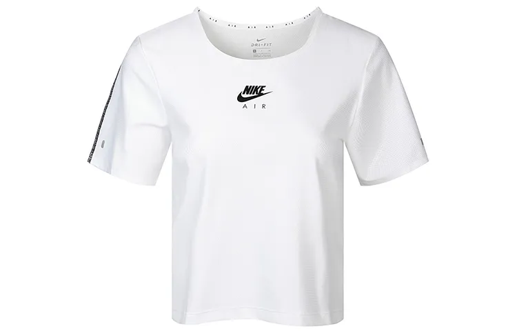 Nike T-Shirts Women's White Crew Neck Moderate Straight Fit