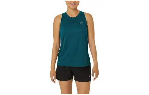 ASICS SILVER TANK Tops Women's Green Crew Neck Moderate Straight Fit