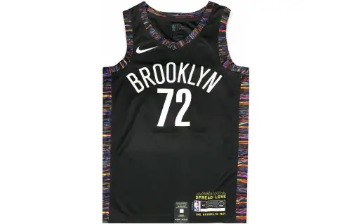 Nike Alphanumeric printed casual sleeveless sports basketball vest Brooklyn Nets Swingman No. 72 Men's Black