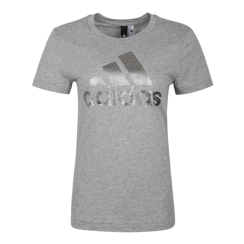 Adidas T-Shirts Women's Gray Crew Neck Moderate