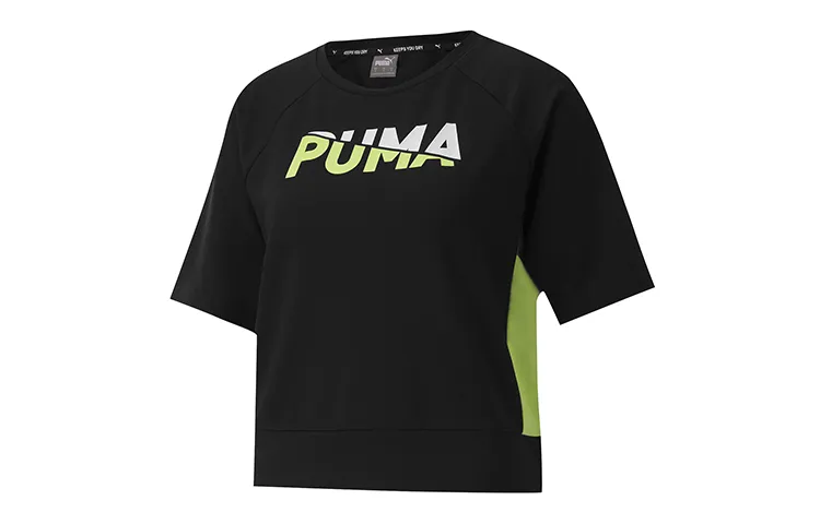 PUMA T-Shirts Women's Black Crew Neck Moderate Straight Fit