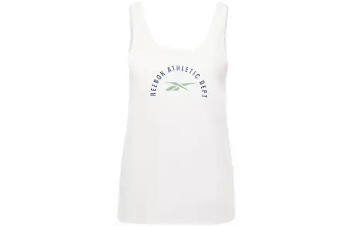 Reebok Tank Tops Women's White Crew Neck Moderate Straight Fit