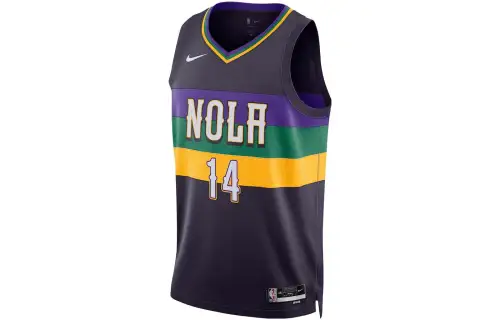 Nike New Orleans Pelicans NBA SW Fan Edition City Limited No. 14 Logo Numbers and Letters Basketball Vest Unisex Purple