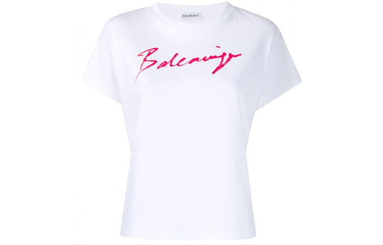 Женская футболка Balenciaga Logo (белая)