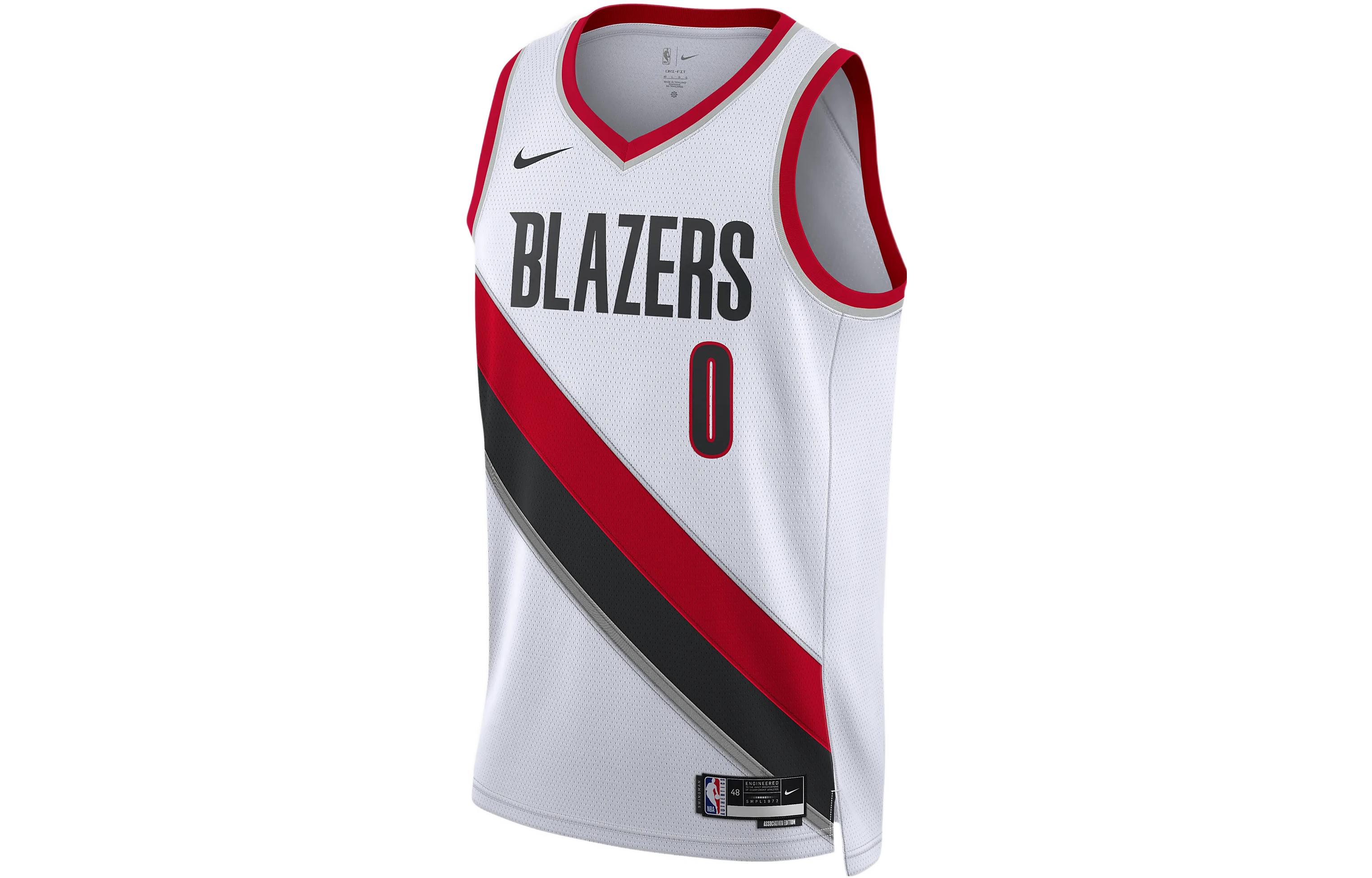 Nike NBA team name loose SW fan version 22-23 season league limited Trail Blazers Lillard No. 0 basketball vest same style for men and women