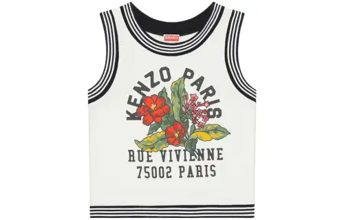 KENZO Tank Tops Women's White Crew Neck Moderate Straight Fit