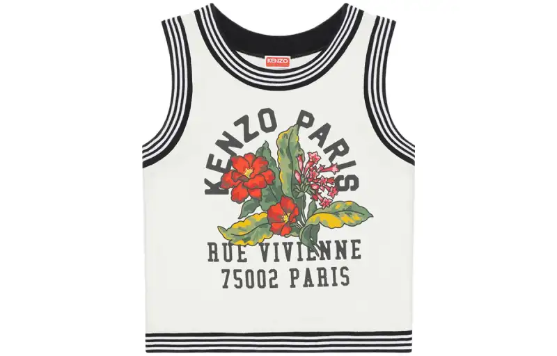 KENZO Tank Tops Women's White Crew Neck Moderate Straight Fit