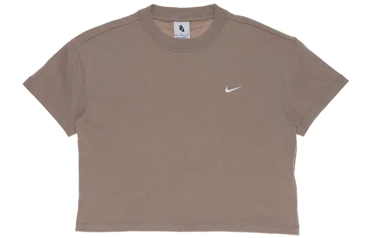 Nike Crop Tops Women's Malted Yellow Crew Neck Moderate