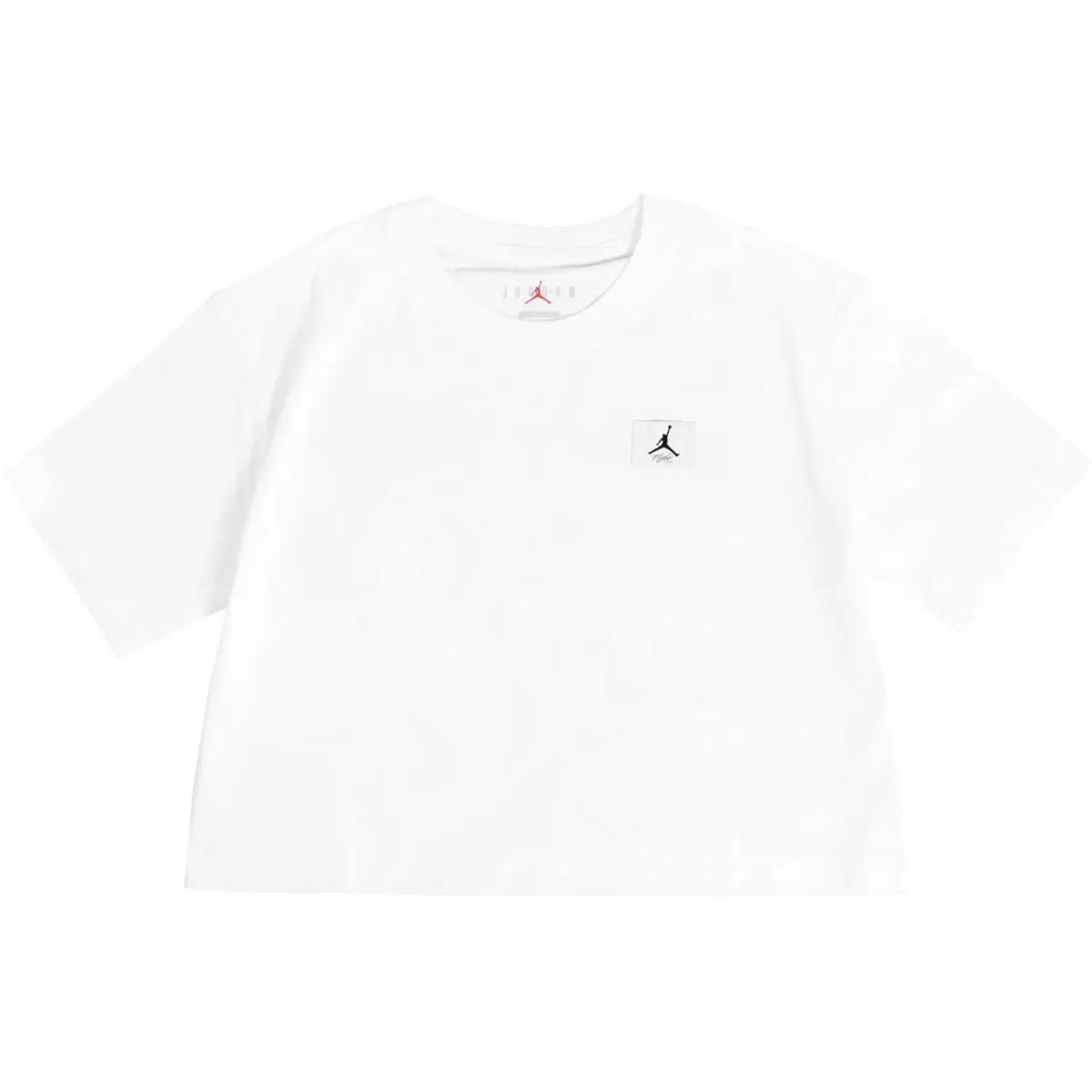 Jordan Crop Tops Women's White Crew Neck Moderate Straight Fit