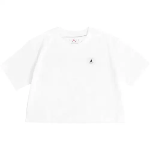 Jordan Crop Tops Women's White Crew Neck Moderate