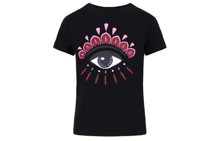 KENZO T Shirts Women's Black Crew Neck Moderate Straight Fit
